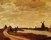 克劳德莫奈 - Windmills at Haaldersbroek, Zaandam